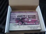 FIREHOUSE AND ENGINE PHOTO CLOCK, RUSLING HOSE FIRE COMPANY, 125TH ANNIVERSARY