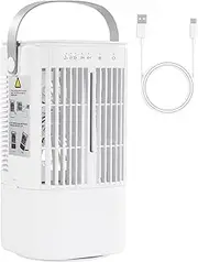 [INCAFLINT] Small Portable Air Conditioners, Mini Ac Unit with 900ML Water Tank, Rotate Left and Right, 3 Wind Speeds, 3 Timers, 7 Kinds of Colorful Lights, Cooling Fans for Bedroom Camping Car Office