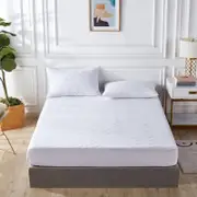 Gioia Casa 100% Ultra-Soft Cotton Quilted Anti-Microbial Mattress Cover Protector - - White - Queen Size