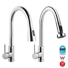 WELS Kitchen Mixer Tap Swivel 2 Modes Pull Out Spray Laundry Sink Faucet Chrome