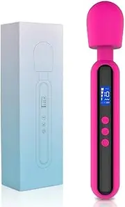 Lotta Luv LED Display Wand Vibrator Rechargeable Waterproof Massager with Elegant Design for Sensual Pleasure and Ultimate Satisfaction (Pink)