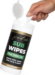 Gold BJJ Jiu Jitsu Wipes [XL 45 Count] Tea Tree Oil Face and Body Wipe - Cleansing Skin Defense for Martial Arts & Wrestling