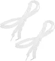 [Ipetboom] 2 Pairs Decorative Ruffle Shoelaces Wide Shoe Laces Elastic Shoelaces Replacement Shoestrings Decorations For Women Sneakers Boots Casual Shoes