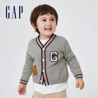 在飛比找蝦皮商城優惠-Gap 男幼童裝 純棉趣味布章針織外套-灰色(400371)