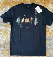 PS PAUL SMITH Men’s Fish Hooks T-Shirt (SMALL) Black Cotton Ret. £65/$80USD