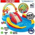 INTEX Inflatable Kid Rainbow Ring Pool Slide Water Play Center Ball Pit 297cm