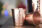 Set of 2 Copper Shot Glass Home Decor India Valentine Vodka Barware Xmas Gift
