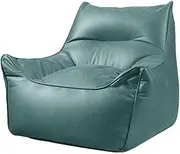 Bean Bag Chair Cover,Faux Leather Waterproof Lazy Bean Bag Single Sofa Cover No Filler Outdoor Beanbag Couch Puff Floor Beanbag Armchair Couch Case Pouf Ottoman Sac Furniture (Color : Coral Blue, Si