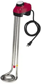 KD 1600W Immersion Bucket Water Heater, Auto Shutoff, Overheating Prevention,