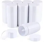 Cositina 8 Pcs 2.5oz/75ml Plastic Deodorant Container Empty Round Twist-Up Deodorant Bottle Bottom Filling Lip Balm Tubes for DIY Lipstick Crayon Chapstick Cosmetic - White