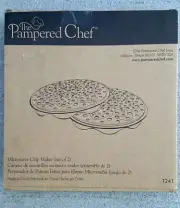 THE PAMPERED CHEF Microwave Chip Maker #1241 Set of 2 New in Box