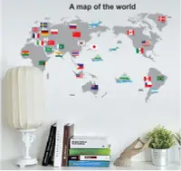 在飛比找Yahoo!奇摩拍賣優惠-☆ 恩祐小舖- 世界地圖國家版 兒童房卧室墙贴纸批發 Sup