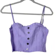 Olivaceous Lavender Button Front Sleeveless Crop Top NWT Size Small