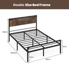 Industrial Metal Bed Frame with Headboard, 9 Legs, 31cm Storage Space