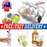 4 Large Ice Ball Maker Cube Tray Big Silicone Mold Sphere Whiskey Round Mould &