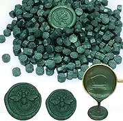 600pcs Pine Green Wax Seal Beads, Andotopee Premium Sealing Wax Beads for Stamp Seals, Octagon Wax Pellets Refill Pack for Wax Seal Kit, Wedding Invitation Decor, Letter Envelope Seal, DIY Crafts