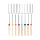 8xMarshmallow Extendable Grill BBQ Roasting Forks Sticks Stainless Steel Skewers