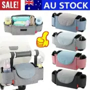 Storage Bag Baby Organiser Mummy Bottle Cup Holder Buggy Stroller Pram PushchaWZ
