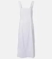 [Vince] Vince Linen-blend midi dress AU 18 white