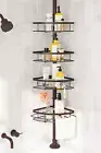 Rustproof Shower Corner Caddy Organizer for Bathroom,Tension Pole with 4 Baskets