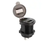 Dual Usb Port Charger Qc 3.0 Fast Charging Waterproof With Led Voltmeter For Car Boat Yacht Atv Rv