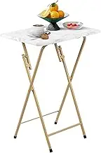 fusehome Folding TV Tray Table, TV Trays for Eating on Couch, Small Folding Table, Portable Laptop Table Couch Desk, Foldable Snack Table, for Bed & Sofa, Living Room, Bedroom,Marbling