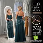 LED Full Length Mirror Arched Body Floor Free Standing Hanging Leaning Mirror