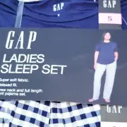 Gap Ladies 2 Piece Sleep Set Super Soft Relaxed Fit Blue Checkered Small NWT