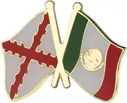 [Pinstant] Cross of Burgundy Spanish Empire Spain Saint Andrew Mexico Mexican National Flag Crossed Flags Friendship Love Alliance Allies 1" Enamel Pin, 1 Inch, Enamel, enamel