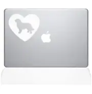 The Decal Guru Heart Bernese Mountain Dog MacBook Decal Vinyl Sticker - 13"