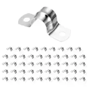 50pcs 5/8" 16mm Conduit Clamp, M16 U Tube Pipe Strap Clamp, Stainless Steel