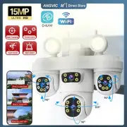 8K 15MP WiFi Floodlight Camera 3 Lens Outdoor 360° View Wireless Security Camera