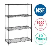 Garage Shelves Storage Organizer 4-Tier Plastic Shelf Heavy Duty Shelving Units
