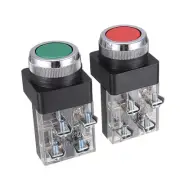 Green Red Sign Momentary DPST Push Button Switch 1 NO 1 NC 250V 6A