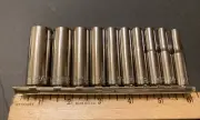9Pc USA New SAE Craftsman 1/4” Drive Deep 6 Point 9/16”-3/16” Socket Set (NOS)
