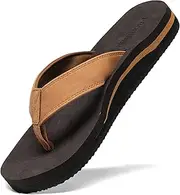 [proutdor] Men's Wide Flip Flop with Orthotic Arch Support Athletic Slide Thong Sandals for Men Soft Cushion Footbed