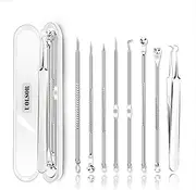 [Upgraded] 8PCS Blackhead Remover, Pimple Tool Kit, Acne Tools, Comedone Extractor, Blemish Whitehead Removal, Professional Curved Tweezers Kits, Premium Stainless Steel
