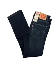 LEVI'S 511 NEW Slim Fit Straight Leg Dark Stretch Denim Logo Jeans Boys 16 28X28