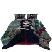 Wolves of Venice Gothic Maiden and Her Wolves Coverlet