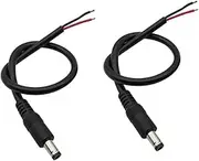 2Pcs 3.5 * 1.35mm/4.0 * 1.7mm/5.5 * 2.1mm DC Male Female Power Supply Connector Extension Cable Wire for Strip Light CCTV Camera ﻿(Gold)