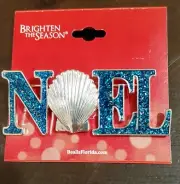 Brighten the Season NOEL Pin 2.5" Wide X 1" Tall New With Tag