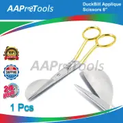 DUCK BILL APPLIQUE SCISSORS 6" GOLD HANDLE CRAFT & EMBROIDERY FOR PADDLE SHAPED
