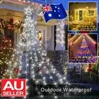 Solar LED Star Waterfall Light Fairy String Lights Christmas Tree Garden DecEV
