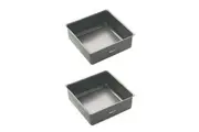 2x Mastercraft 21cm Heavy Loose Base Non-Stick Square Deep Cake Pan Baking Black