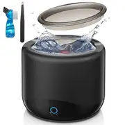 Ultrasonic Cleaner Retainer Cleaner - 45kHz Portable Ultrasonic Dental Cleaner - Cleaning Guard, Ho Black