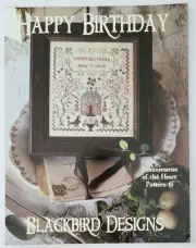 BLACKBIRD DESIGNS HAPPY BIRTHDAY SAMPLER COUNTED CROSS STITCH CHART NEW