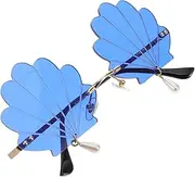 [Alasum] Shell Shaped Frameless Sunglasses for Women Stylish Pendant Design UV Ray Blocking for Retro Parties and Ocean Themed Events Unique Photo Booth Accessories