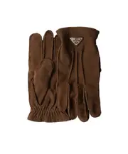 Prada Triangle-Logo Gloves 9.5,7,8,9,7.5,8.5 cocoa brown