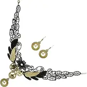 [Healeved] 3Pcs Gothic and Choker with Earrings Retro Clock Design for Women and Elegant Vintage Jewelry for Various Occasions Exquisite Workmanship and Stunning Details