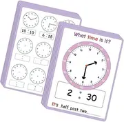 Ｓｉｍｈｏａ 10 Sheets Telling Time Dry Erase Sheets Learning Clock Interactive Versatile Teaching Aids Early Learning Toy for Children